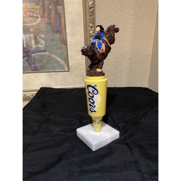 COPY - RARE!! Coors Banquet Bull Riding Rodeo Beer Tap Handle - Picture 7 of 10